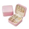 Portable Design Portable Jewelry Box Button Leather Leather Storage Box  Earrings Storage