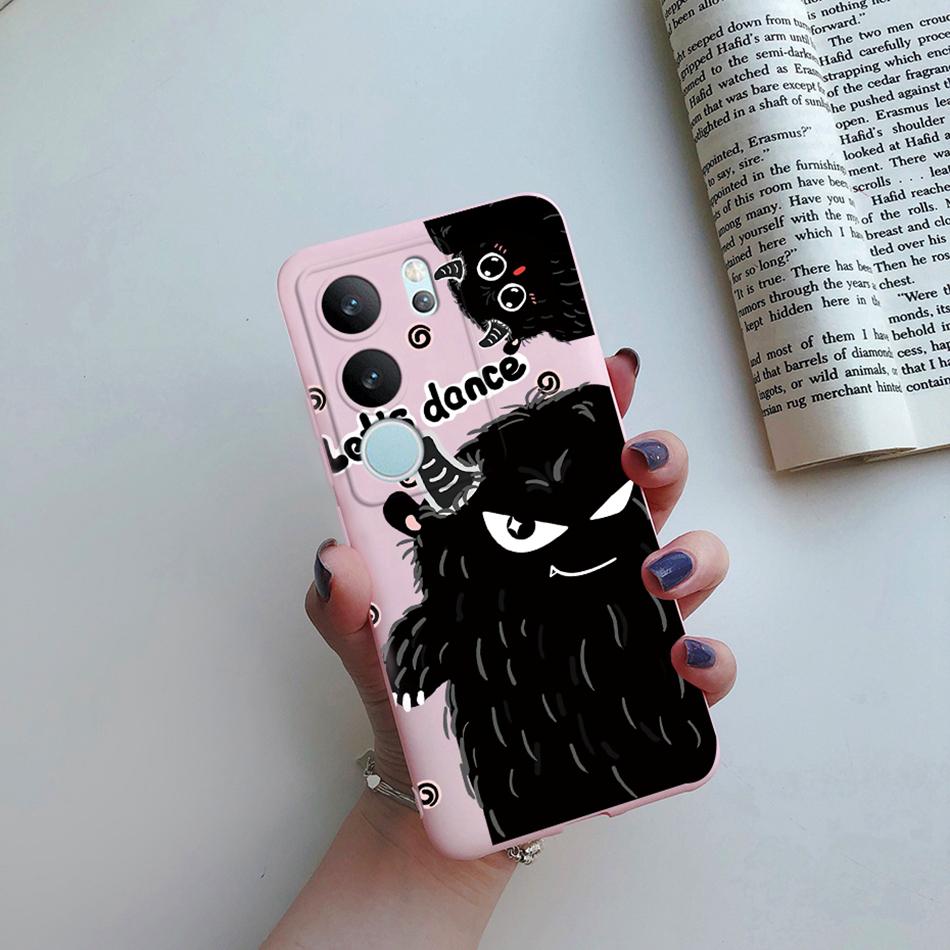 For Vivo V29 5G Global Version Phone Case Couple Cute Cartoon Flower Back Shell Etui For Vivo V29 V 29 V2250 Soft Silicone Cover