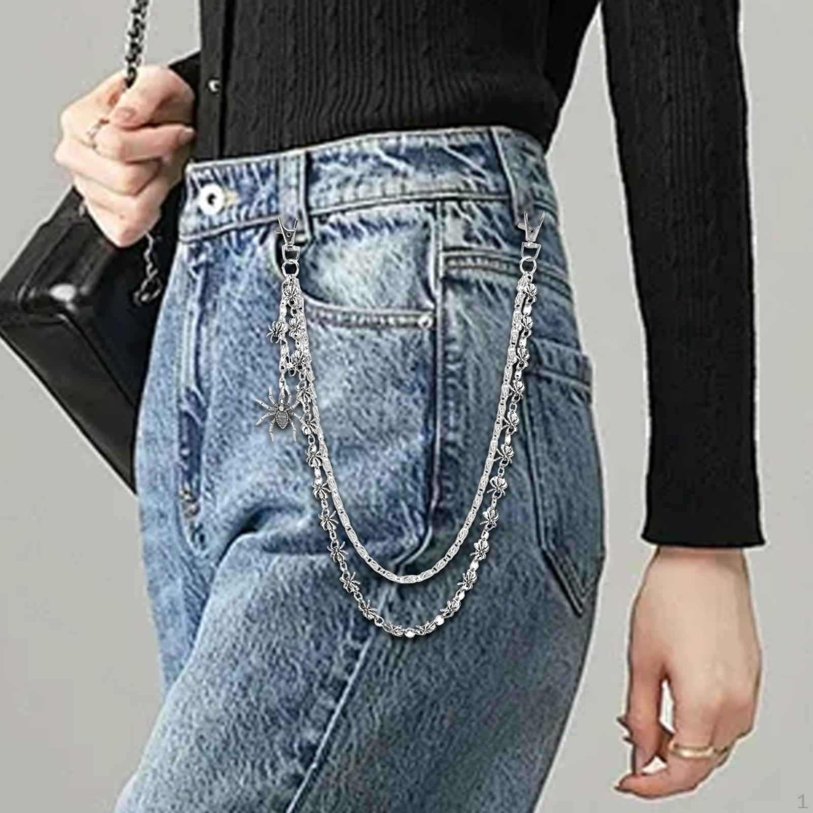 

Spider Pants Chain Alloy Waist for Jeans Belt Loop Handbag Wallet