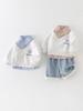 2026 New Boys' and Girls' Plaid Patchwork Two-Piece Hoodie Set for Spring and Autumn
