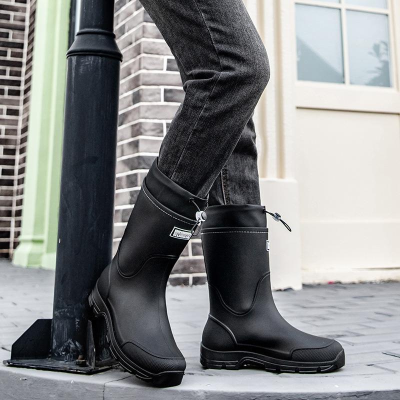 New couple rain shoes outdoor casual simple men's bundle water shoes rain boots non-slip waterproof rainy day women's boots