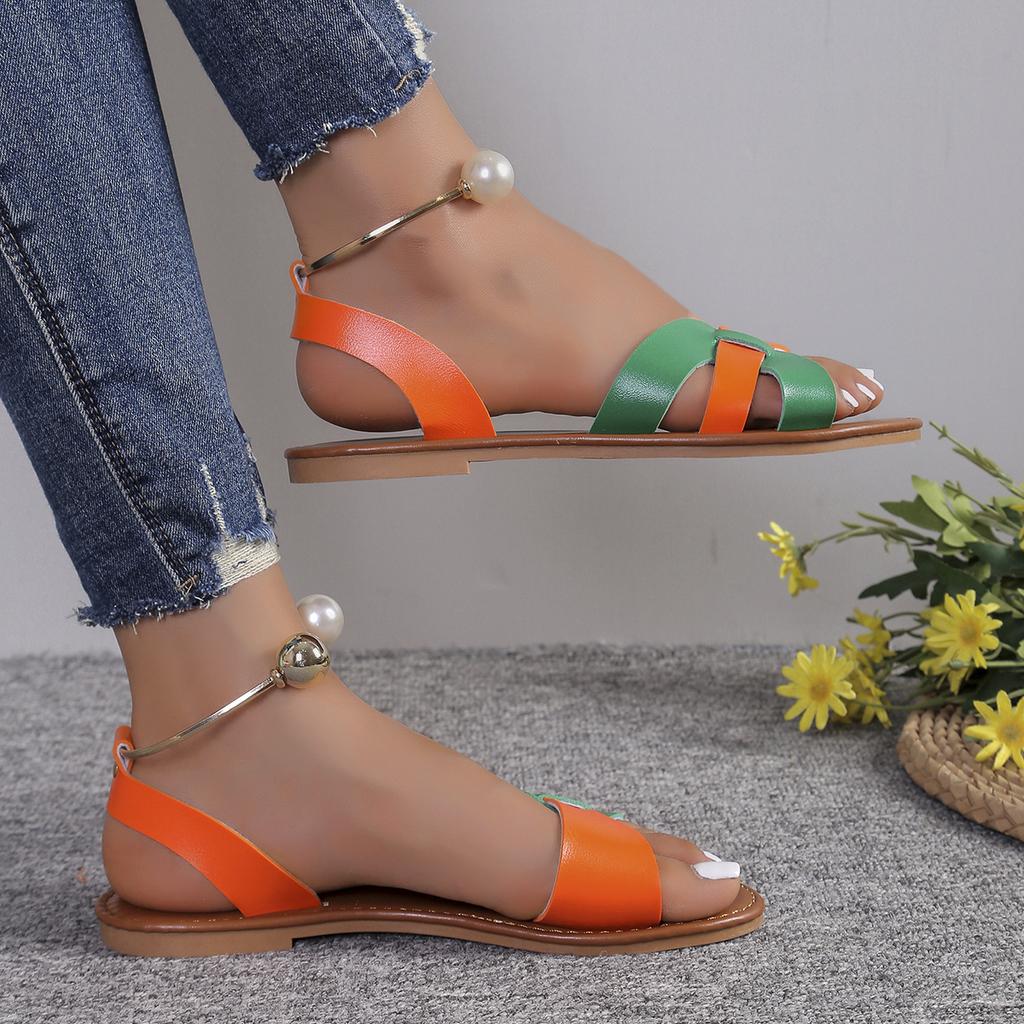 Women Falt Sandals Summer Flat Casual Shoes Bead Slip on Sandalias Sexy Flip-Flop Shoes for Women Sandalias De Mujeres En Oferta