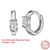 Effie Queen 925er Reinsilber Oval Geformte Zirkonia Creolen Bankett Schmuck für Damen Hochzeitsfeier 2026 Trend Ohrringe LZE23