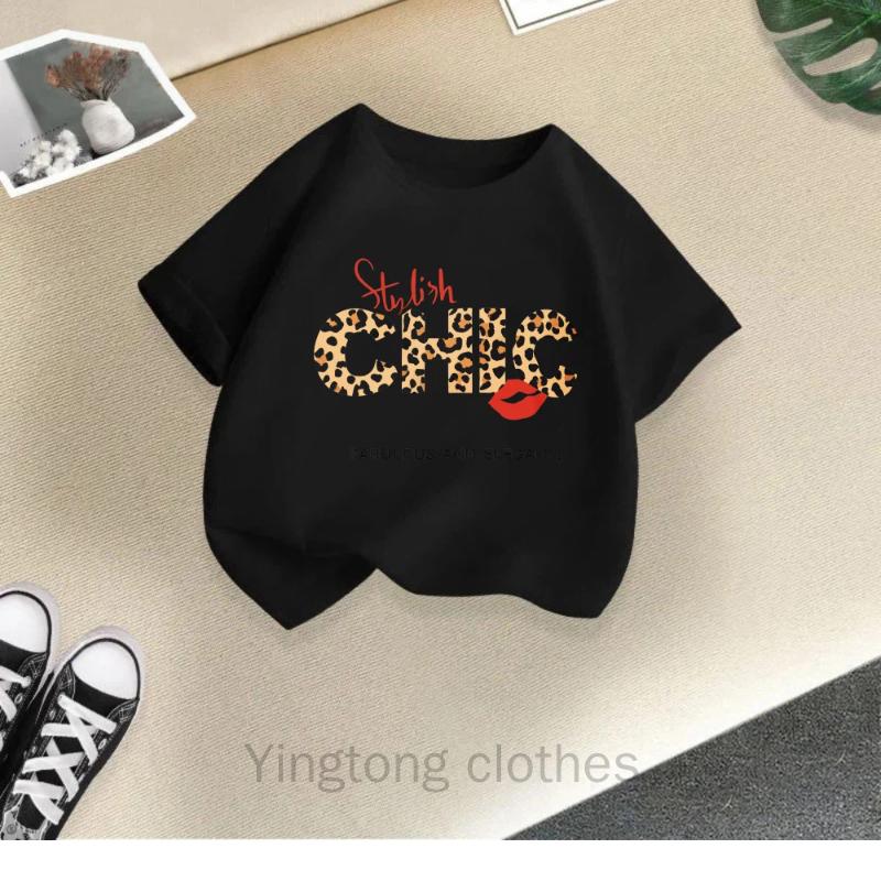 Children's Short-sleeved Summer Fashion Girls' T-shirt Bottoming Shirt New Half-sleeved Baby Round Neck Top Cotton