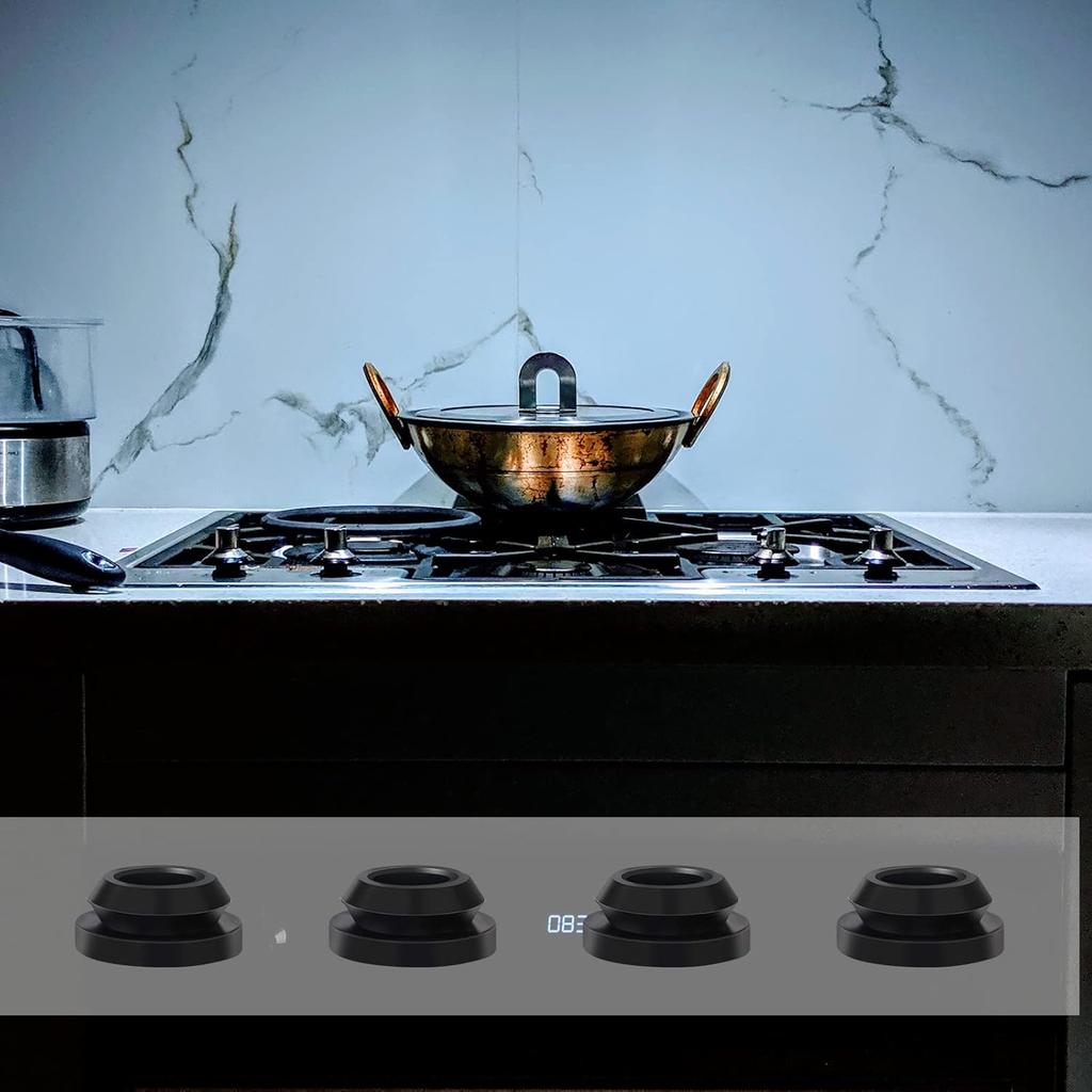 8pcs RV Stove Top Grommets, RV Stove Grommet Kit for Magic Chef and for Atwood Stove Grates Black Rubber Grommet for RV Stove-Effectively Reduce