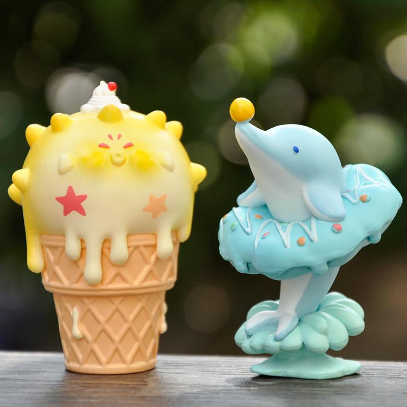 Marine Cartoon Creatures Crab Dolphin Octopus Scene Decoration Collectible Toy