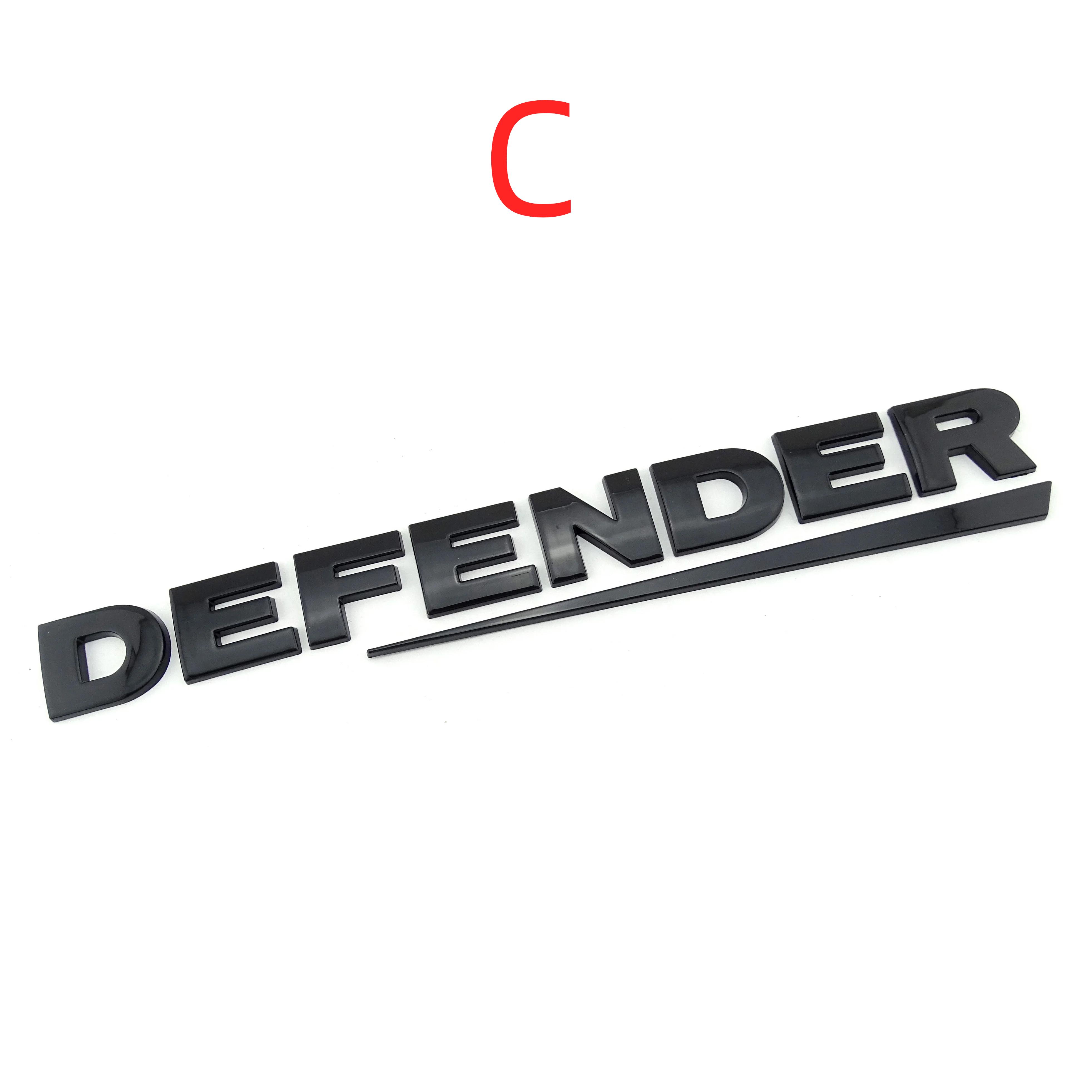 

3D рельефные буквы из АБС-пластика Defender на заднем багажнике, эмблема на задней двери, наклейки-наклейки для L/R/over Defender, аксессуары для стайлинга автомобилей C