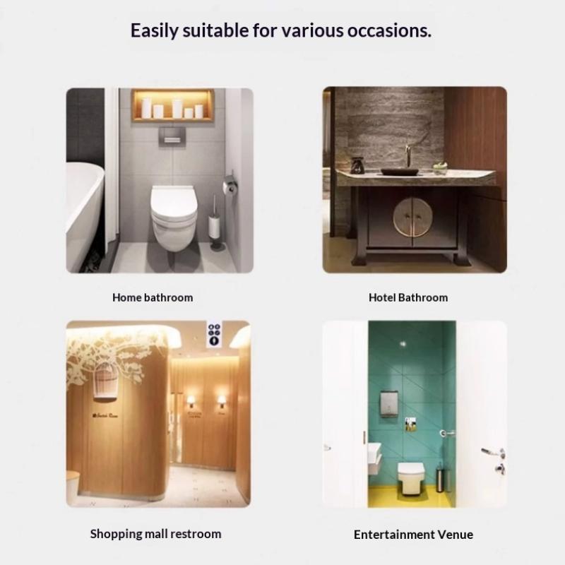 Toilet Paper Holder Bamboo Mounted Waterproof Wall-Mounted No Drill Shelf Toilet Storage Bathroom Organizer Bathroom