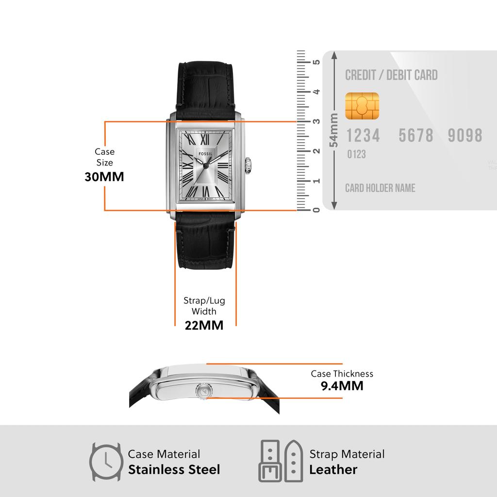 Fossil Carraway FS6078 Herrarmbandsur Svart