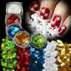 3D Colorful Snowflakes Winter Christmas Nail Art Glitter Stickers Powder Nail Gel Tools