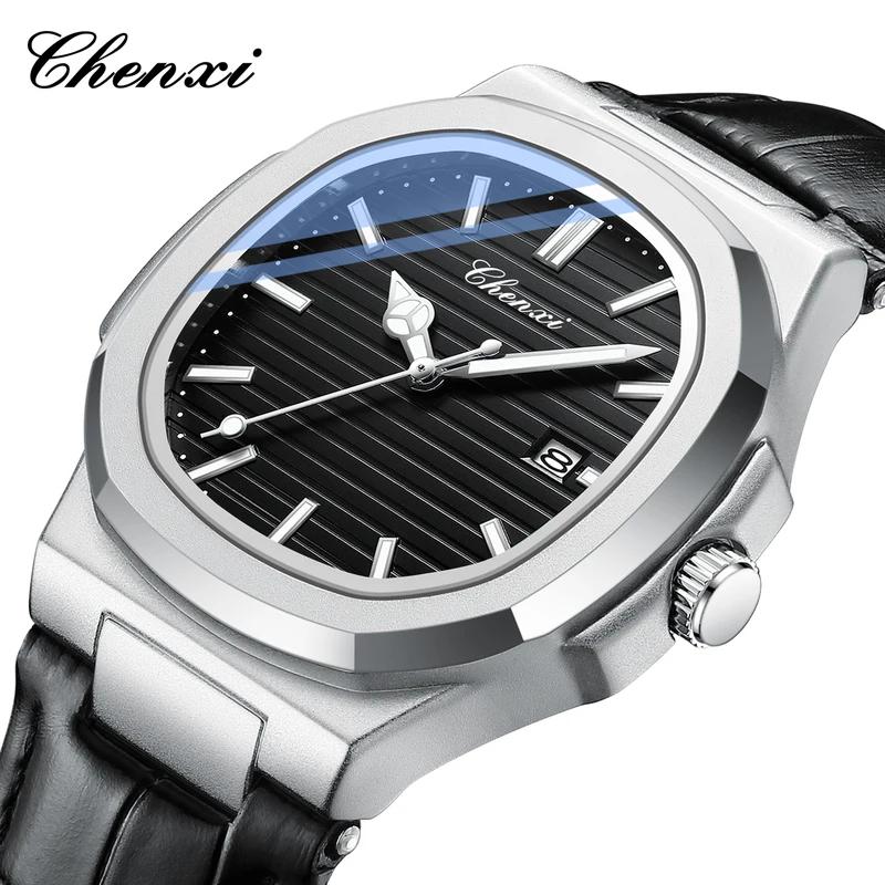CHENXI New Luxury Business Man Wristwatch Waterproof Luminous Date Watch For Men Quartz Clock Leather Men's Watches Reloj