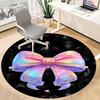 1pc Bowtie, Ribbon Office Round Rug, Carpet for Office, Gaming, Lightweight Round Floor Mat Yy260208077
