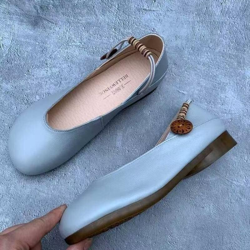 Retro single shoes women's summer and autumn new Harajuku casual Doudou shoes flat bottom one-word buckle Mary Jane shoes