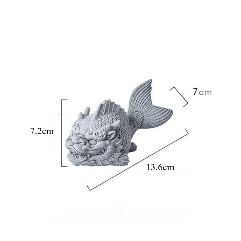 Fish Transformed Into Dragons Tea Pet Chinese-style Creative Ornaments Exquisite Sandstone Fish Tank Landscaping Desktop Decor