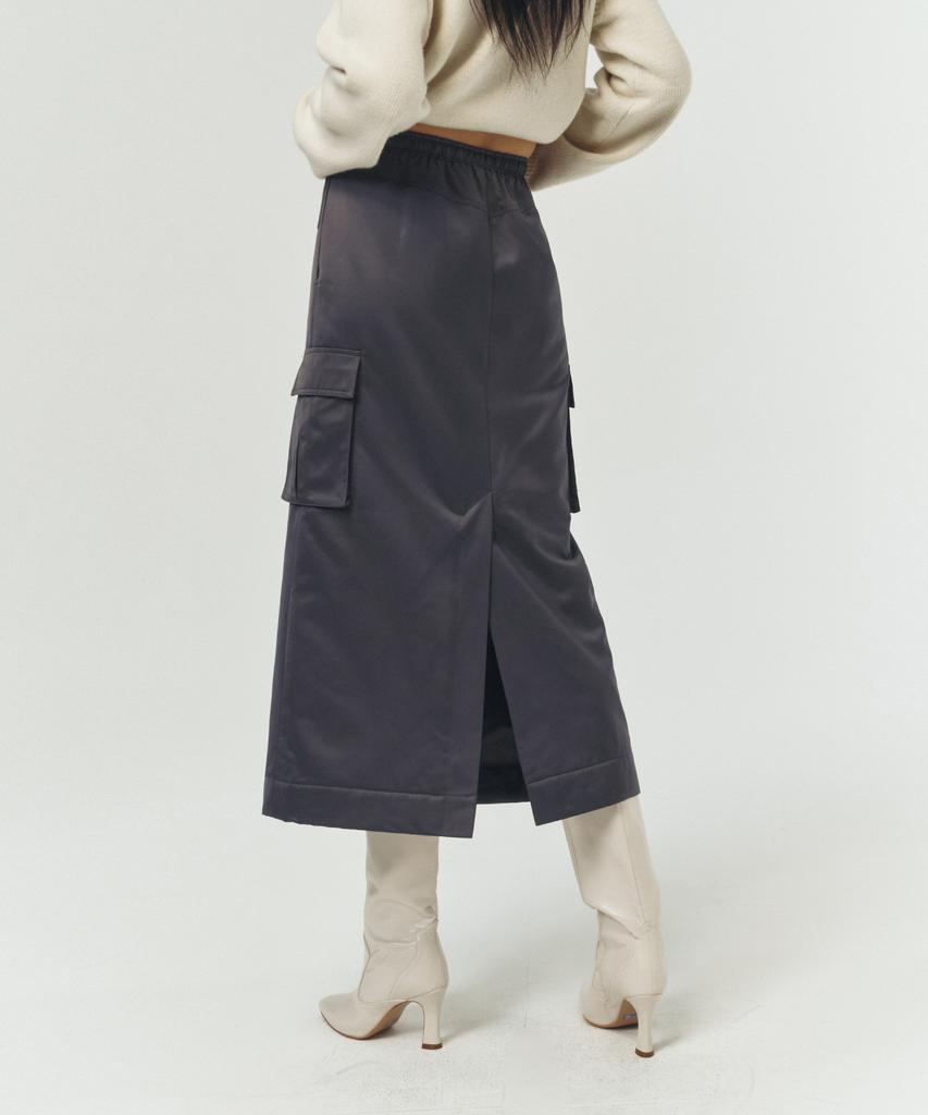 Artid Padded Cargo Skirt_Grey