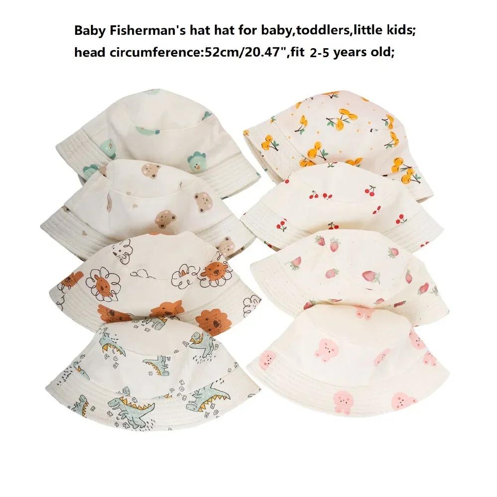 Panama Summer Cotton Yarn Breathable Baby Boys and Girls Sun Hats Toddler Beach Cap Kids Fisherman's Hat Baby UV Protection Cap