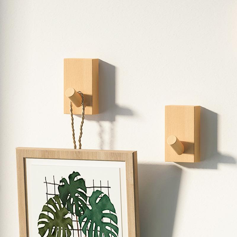 Nordic Punch-Free Solid Wood Multi-Functional Hook for Doors and Walls