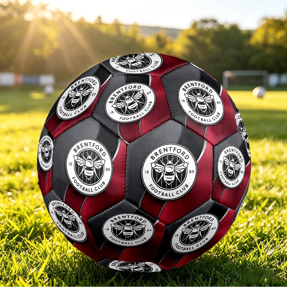 Brentford FootballPrinted Size 5 Soccer Bl, Anti Slip Adult Match Football Souvenir for Football Fans