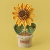 Handmade Crochet Knitted Sunflower Bouquet Creative Knitted Potted Plant Mini Cute Home Desktop Decorations Gifts for Lovers