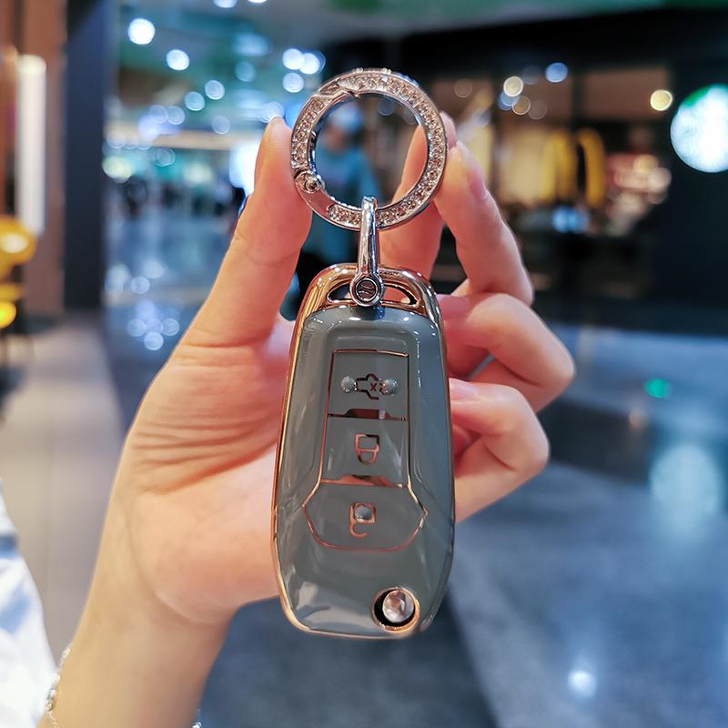 Soft TPU Car Smart Key Case Cover Fob For Ford MK3 MK4 MK5 Fiesta Ecosport Kuga Explorer Edge Mustang 3 4 ST Mondeo Holder Shell