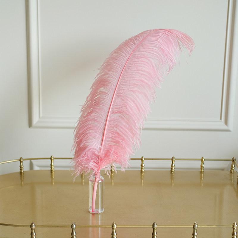 Винтажный латунный подсвечник-орнамент с перьями страуса