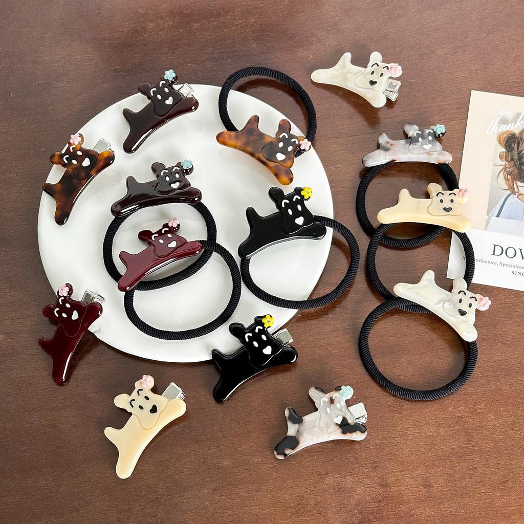 Cute Dog Acetate Clips And Scrunchies For High Ponytails And Fun Hairstyles