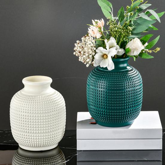 Plastic Flower Vase Indoor Outdoor Modern Real Dried Flower Holder Floral Arrangement