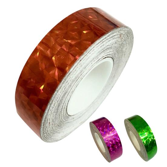 1,2 cm x 18 m glitzerndes, holografisches, quadratisches Glitzerköder-Prismenband für Geschenkverpackungen