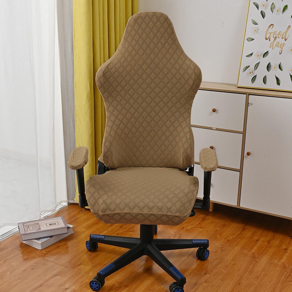 Жаккардовый чехол на стул для киберспорта с бриллиантами компьютерные игры интернет-кафе конкурентоспособный вращающийся чехол на стул эластичный чехол на стул для киберспорта One Size верблюд 1779₽