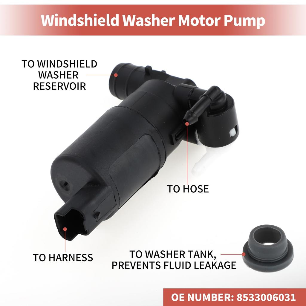 ACROPIX Window Washer Pump W/Grommets Window Washer Fluid Pump Compatible with Renault Megane Espace