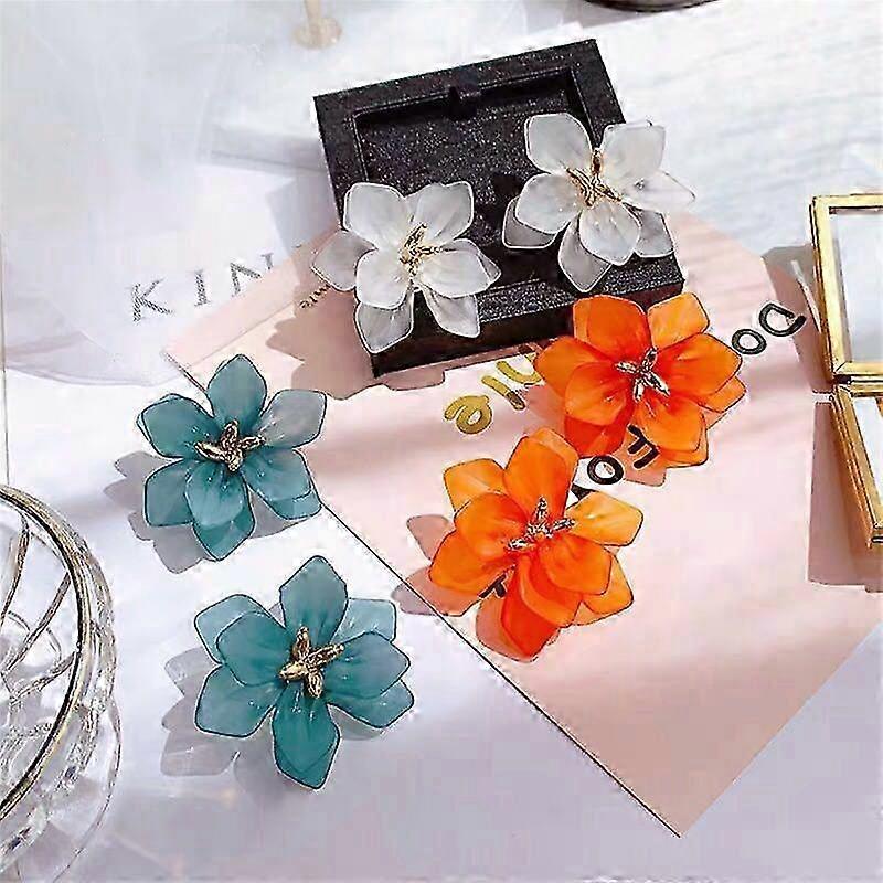 Acrylic Petal Earrings For Women Trend Luxury Long Dangle Drop Earrings Fairy Romantic
