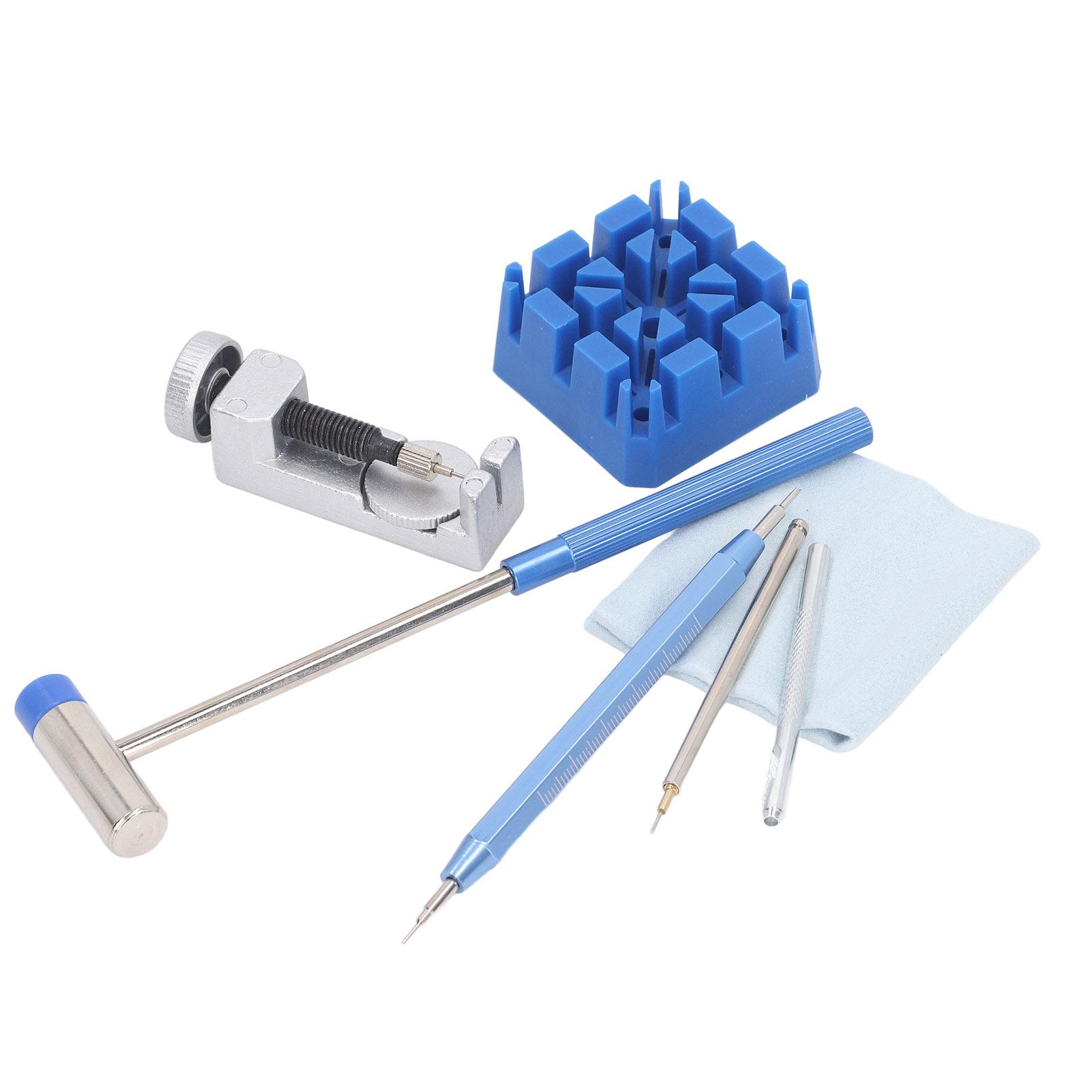 

Watch Repair Tool Kit Link Strap Adjustment Remover Back Case Opener Battery Replacement Tools