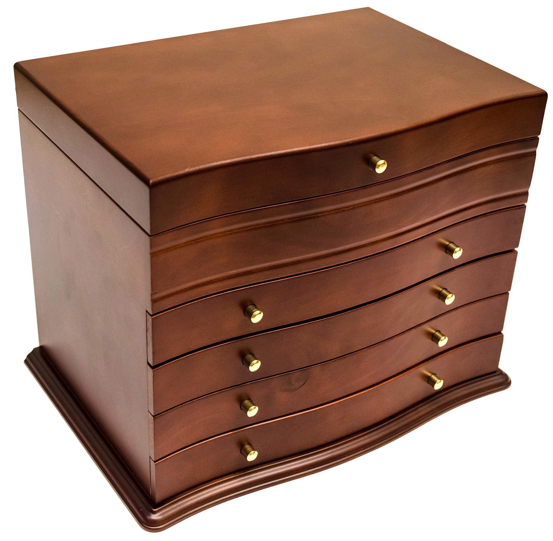

of storage with 4 types of Natural wood accessory case jewelry box [Plenty drawers] (Brown/BR) коричневий