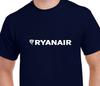 Ryanair White Logo Irish Ryan Air Aviation Navy Blue Cotton T-shirt