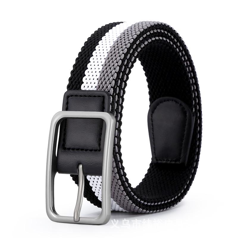 Curele pentru bărbați, multicolore, respirabile, țesute, elastice, din pânză, cu cataramă cu pin - Stil casual