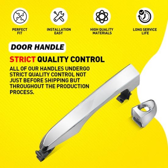 Front Left Chrome Exterior Door Handle Fits 2016-2021 Hyundai Tucson Driver Side