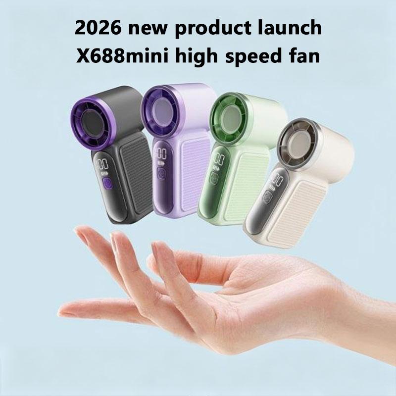 Xiaomi 2026 Mini Portable Handheld Fan with Digital Display Speeds Adjustable USB Rechargeable Pocket Cooling Fan for Outdoor Travel