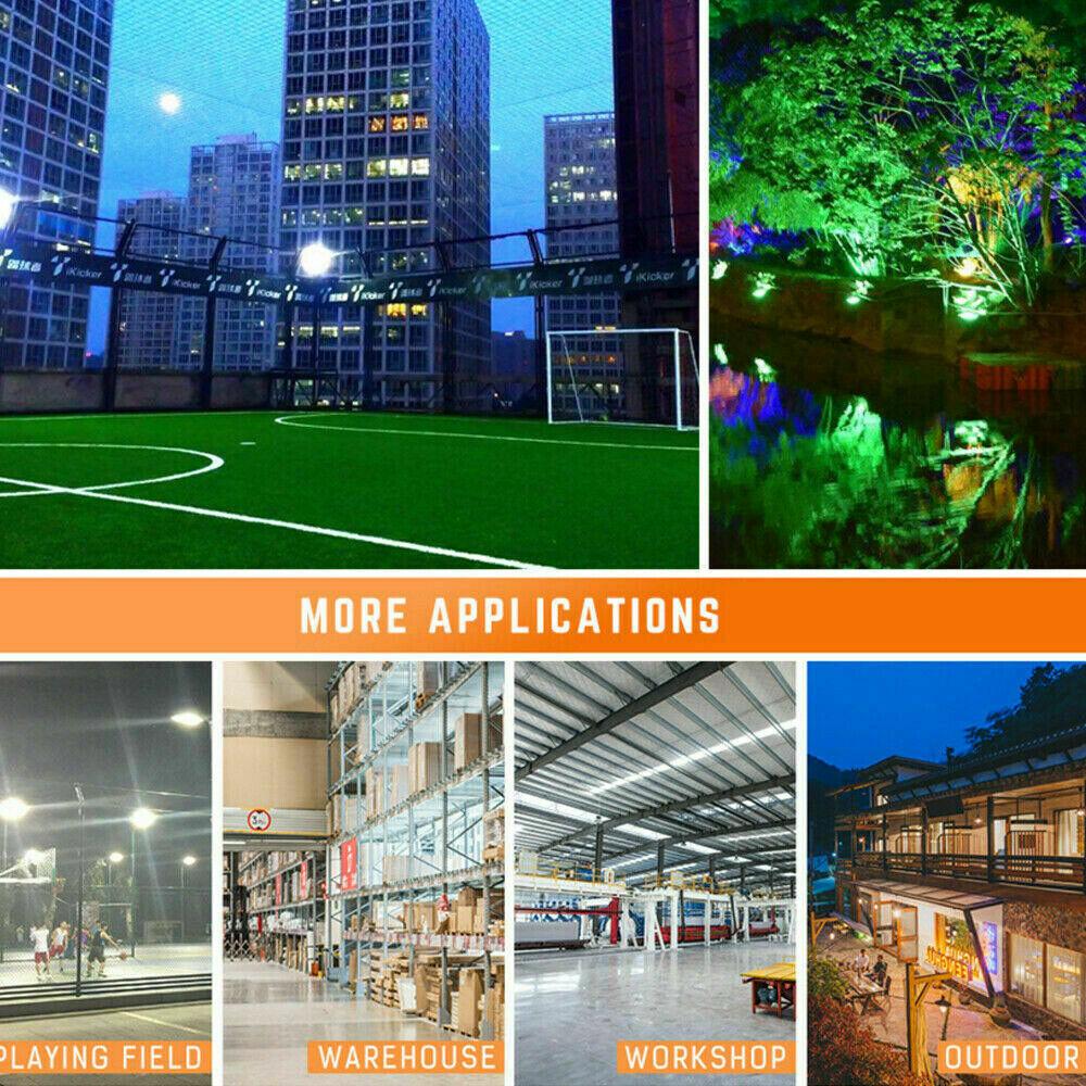 High Power LED Flood Lights 220-240V Remote RGB Outdoor Lighting Parks The Garden Decorative Spotlights Aluminum Flood Lamp