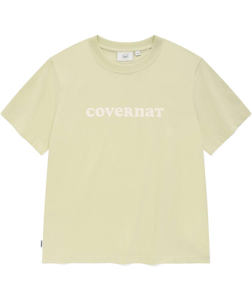 COVERNAT WOMAN Regular Fit Cooper Logo T-Shirt Light Green