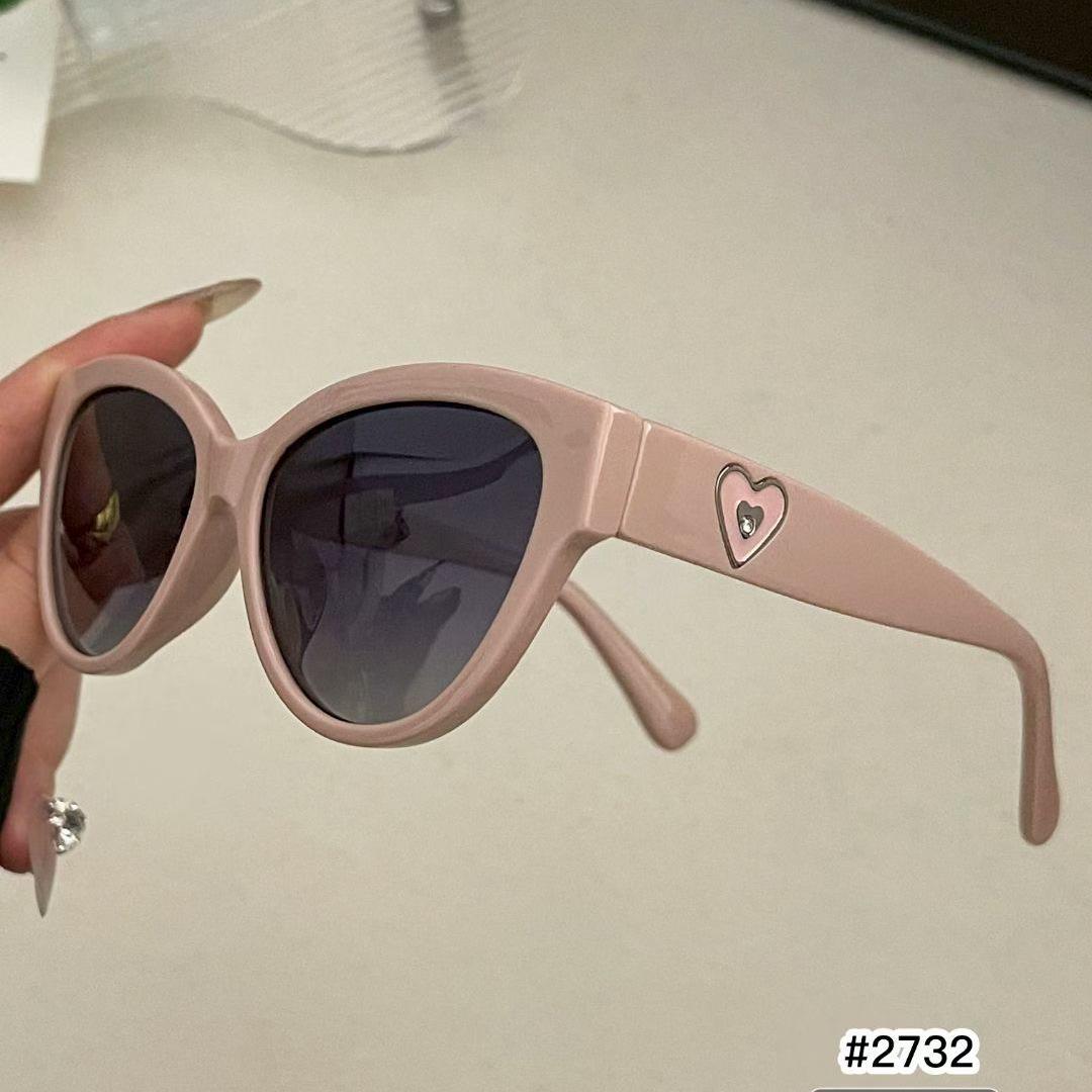 

2026 Korean Style Pink Heart Personality TR90 Polarized Cat Eye Sunglasses for Women