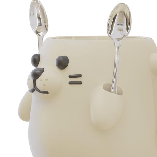 Ice Cream Pint Sleeves Cover with Spoon Handle Cute Animal