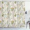Vintage Garden Art Floral Shower Curtain, Heavy Weight Fabric, Washable Bath Curtains for Bathroom