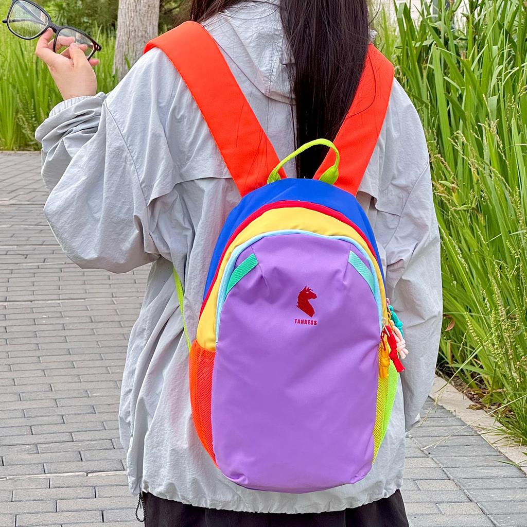 Schoolbag Japanese ins dopamine backpack female niche design college style student schoolbag fashion contrasting color versatile backpack