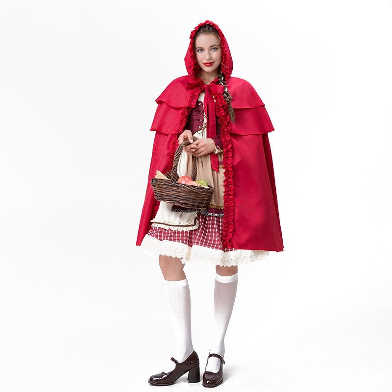 Cosplay Halloween adult pastoral Little Red Riding Hood stage costume, manor farm maid costume party costume