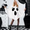 Kvinners Spøkelseskostyme for Voksen Halloween Spøkelsesponcho Kappe Hvit Spøkelseskappe med Hette Cosplay Partyantrekk