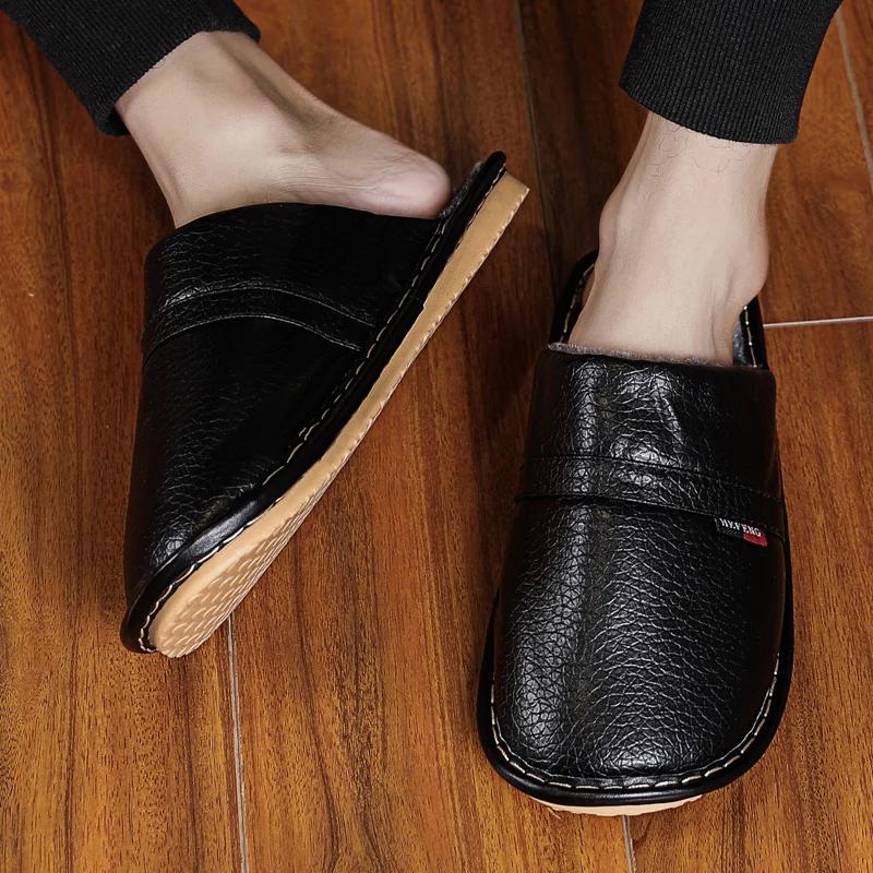 

Модные мужские хлопковые туфли, зимние хлопковые тапочки, домашние нескользящие подошвы, теплые и модные водонепроницаемые хлопковые тапочки40-47 47 чёрный