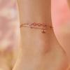 Elegant Copper Ankle Chain With Delicate Peach Blossom Bell Charm For Daily Wear Comfort Fit Accessory for Women