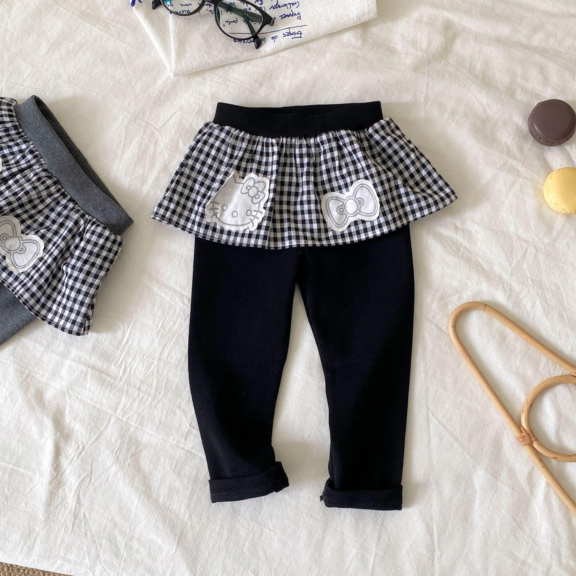 

Autumn Girls Plaid Lace Skirt Leggings - Korean Style Fashionable & Versatile 100 cm чёрный