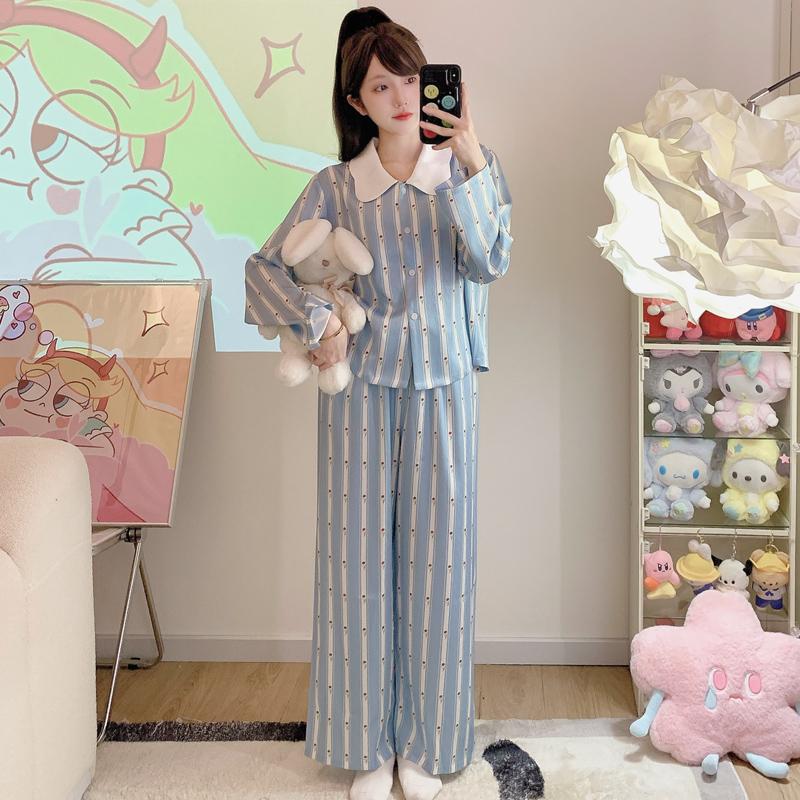 Doll Collar Pajamas Women's Long Sleeve Spring and Autumn New Sweet Rabbit Garden Home Clothing Suit Summer