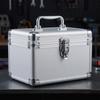 Multifunctional Aluminum Alloy Tool Box 9.5x6.3x6.3in Heavy Duty Handle Buckle Portable Organizer Case for Instruments Tools